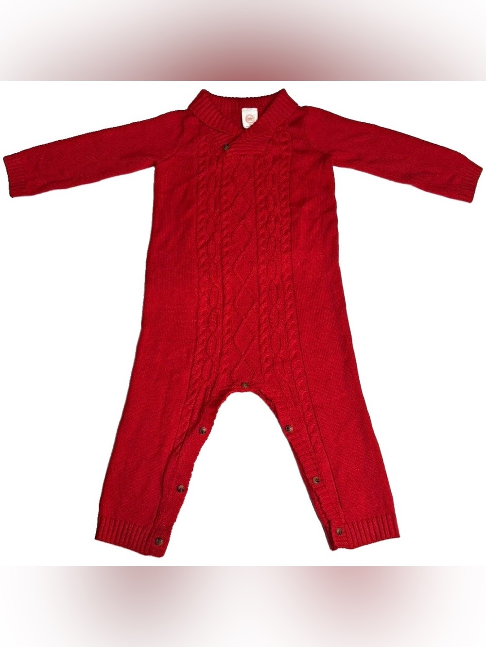 Wonder Nation Baby Unisex Red Cable Knit Coverall 24 Months Christmas Holiday